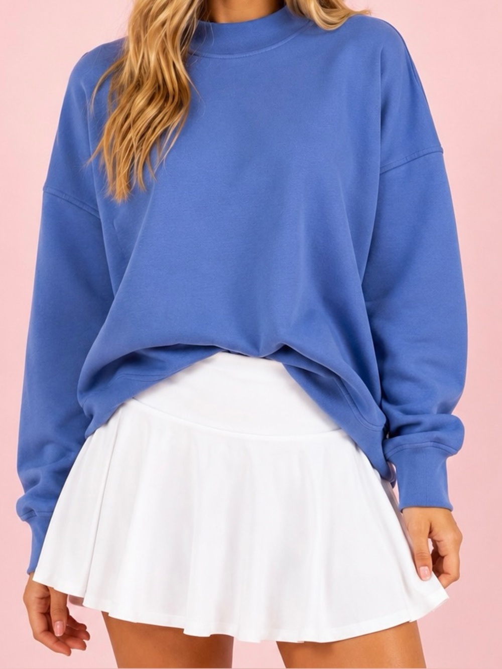 NEW Altar’d State AS Revival Blue Super Soft Mockneck Pullover Size Small